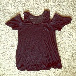 Black Shirt with Cut-Outs